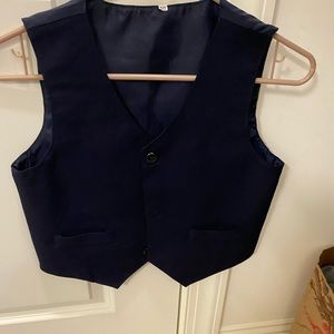 Boys navy dress up vest